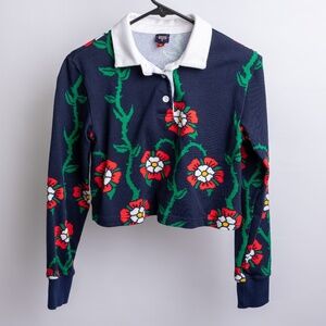 Rowing Blazers x Target Women's Rose Print Collared Long Sleeve Rugby